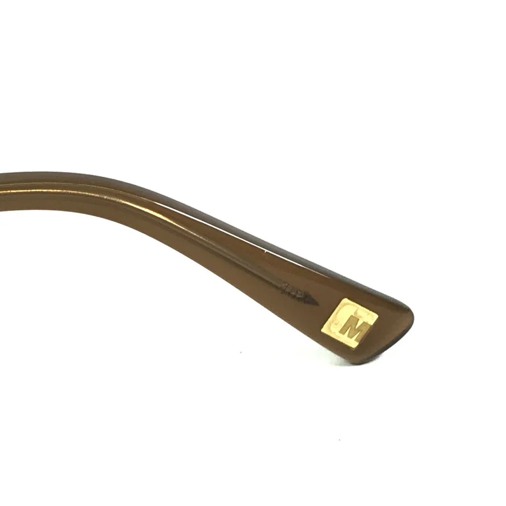 Marchon NYC Petite Eyeglasses Frames PLAZA 210 Brown White Half Rim 50-17-135